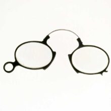 Pince nez black rubber reading glasses 1850