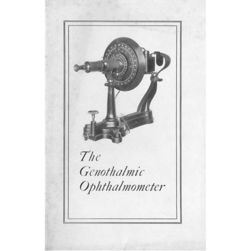 Front page of Genophthalmic Ophthalmometer Manual 1928