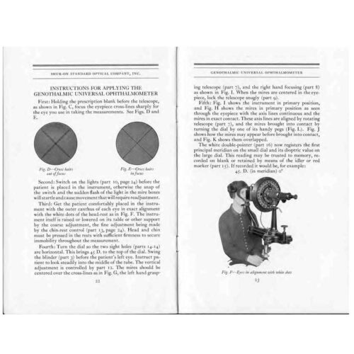 Front page of Genophthalmic Ophthalmometer Manual 1928 2