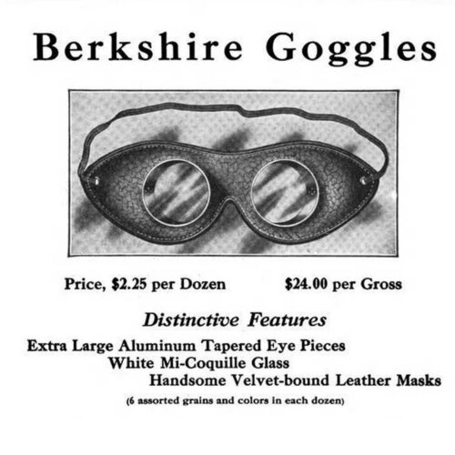 Berkshire dust goggles for motoring in 1915 antique optical item - Image 2