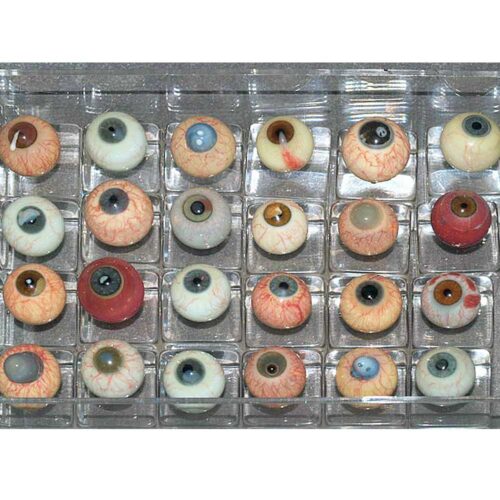 Diseased glass eyes made of blown glass for teaching