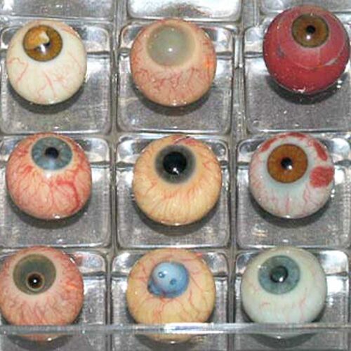 Diseased glass eyes made of blown glass for teaching 6