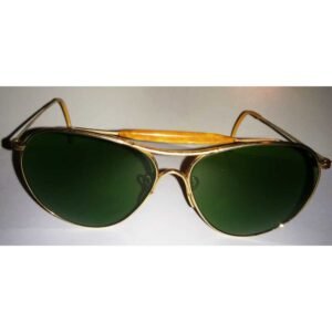 American Optical Ful-Vue aviator sunglasses 1940s with General bar and green lenses, vintage WWII military pilot eyewear marked AO 1/10 12KGF
