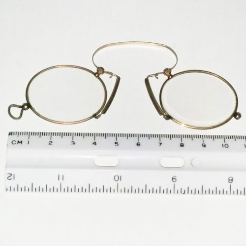 Gold plated pince-nez eye glasses