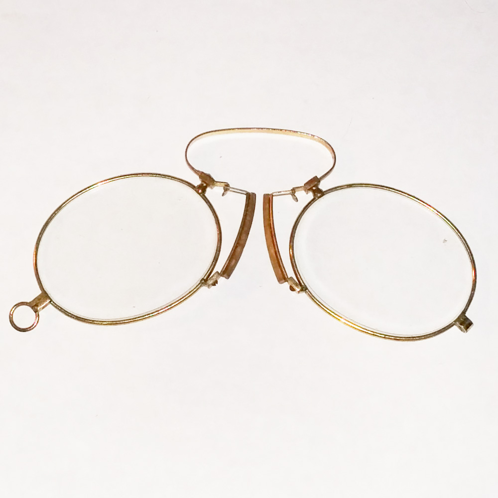 New pince-nez cork Optical 1880 plated Antique diopter glasses Vintage gold Ophthalmic - half eye Items & Collectible