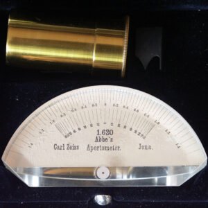 Carl Zeiss Jena Abbe apertometer antique optical instrument with brass and glass construction