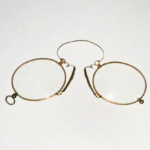 Gold Plated Pince Nez with Cork Nose Pads