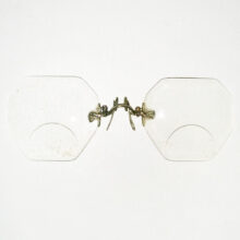 Octagonal round top bifocal lens pince nez