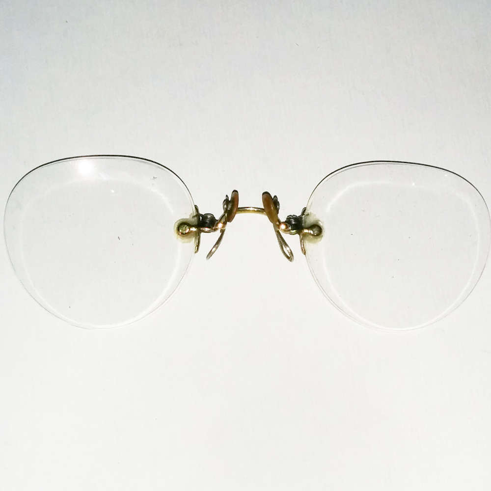 Pince-nez ebonite 1860s no right lens 550 diopters - Antique Collectible  Vintage Optical Ophthalmic Items