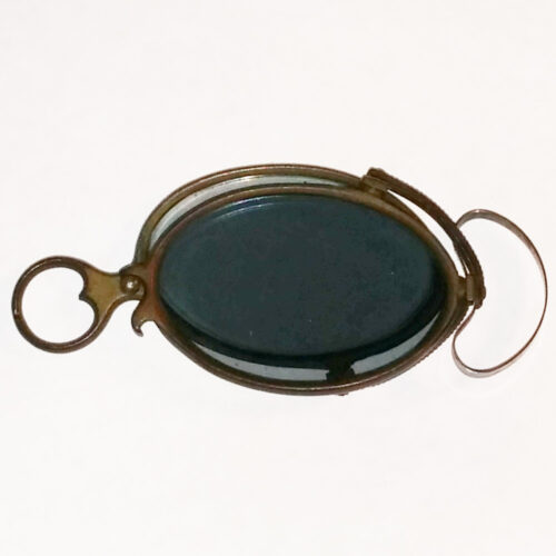 Pince-nez colored eye glasses with gray lenses