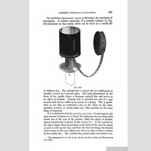 Landolt ophthalmo-dynamometer from his book on refraction