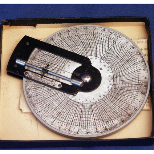 Slide rule to calculate back vertex power of a lens