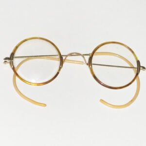 Arco Ful-Vue tortoiseshell Windsor style spectacles 1928 with round lenses and cable temples, vintage 1920s Art Deco eyewear