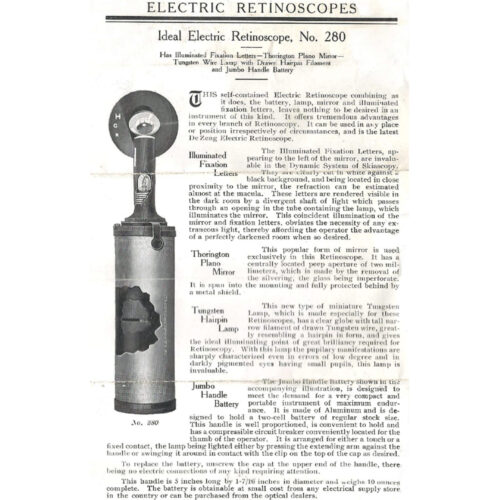 Dezeng retinoscope 1912