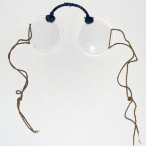 Antique Chinese spectacles with string temples and lenticular corrective lenses