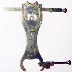 1900 steel nose-gage spectacle fitting device marked Jos. Freidlander & Bro