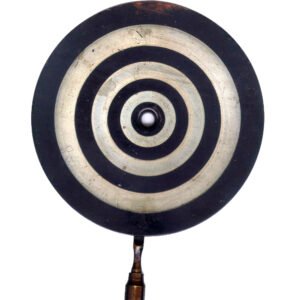 1880 Placido disk with painted concentric rings and convex viewing lens