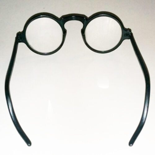 Round lens black xylonite readers spectacles