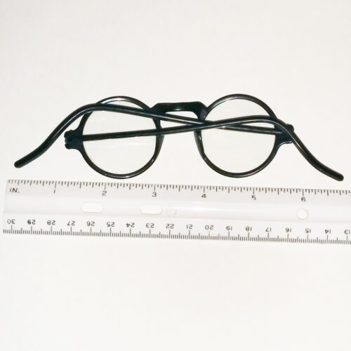 Round lens black xylonite readers spectacles