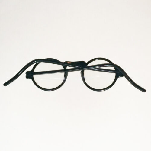 Round lens black xylonite readers spectacles