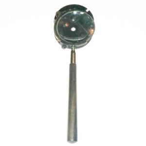 Stenopeic lorgnette from 1900 with three-slit disc and biconvex corrective lens