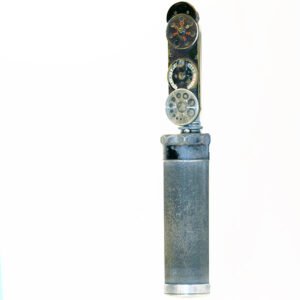 Marple-Morton ophthalmoscope from the early 1900s with battery handle and multi-lens disc, shown with original storage case