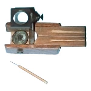 Bausch chest type microscope, 1874 folding field microscope by J.J. Bausch