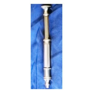 Early corneal trephine with precision-machined cylindrical body and threaded adjustment mechanism for corneal transplant surgery