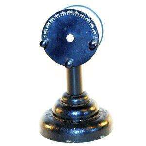 Fisher Model Eye with slides early 1900s, cast metal base with globe aperture and complete set of double-sided retinal teaching slides