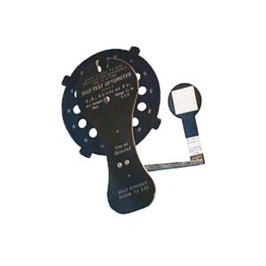 Antique mail order optometer "test your own vision" device with rotating lens disc and sighting handle for home vision self-testing